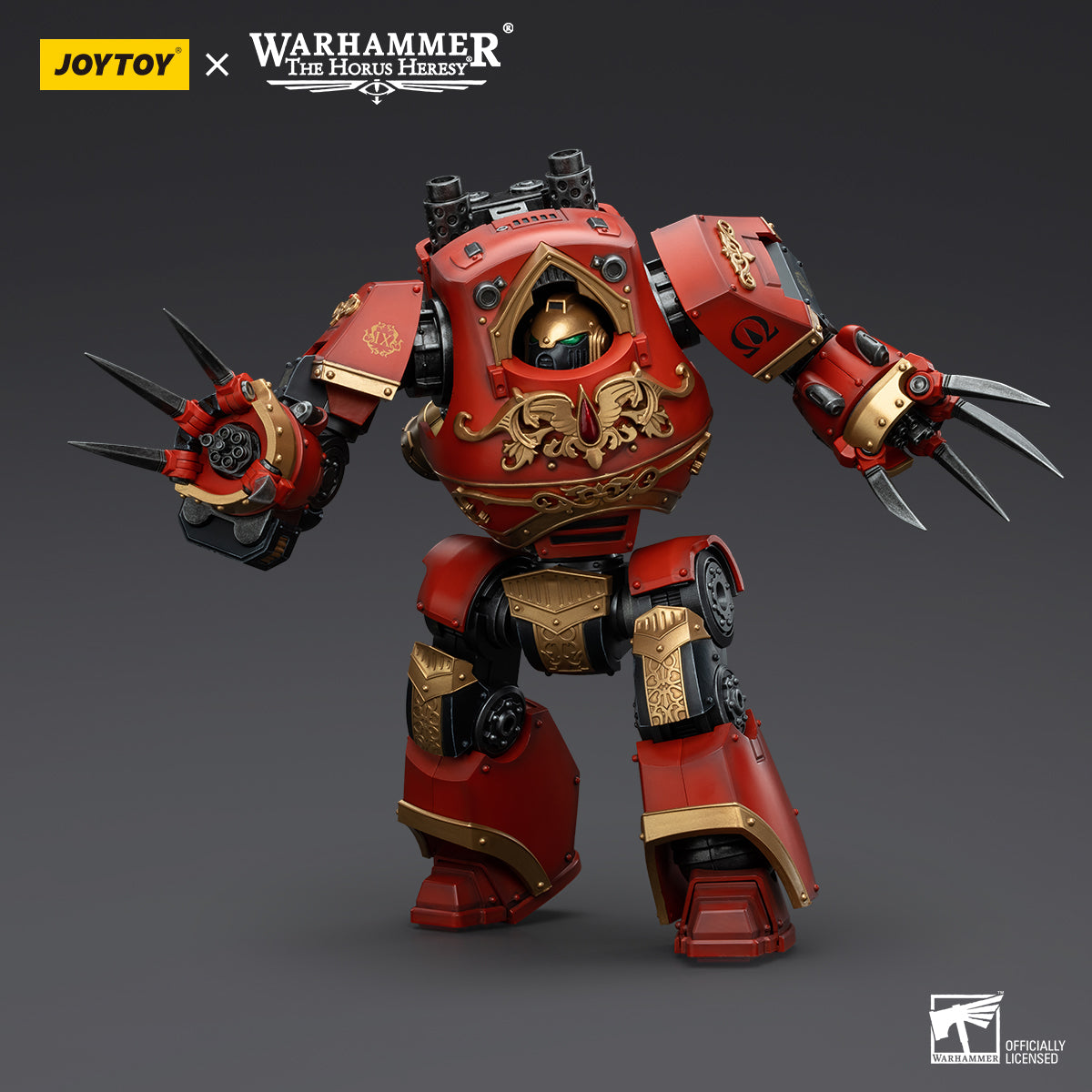 Blood Angels Contemptor-Incaendius Dreadnought in combat pose