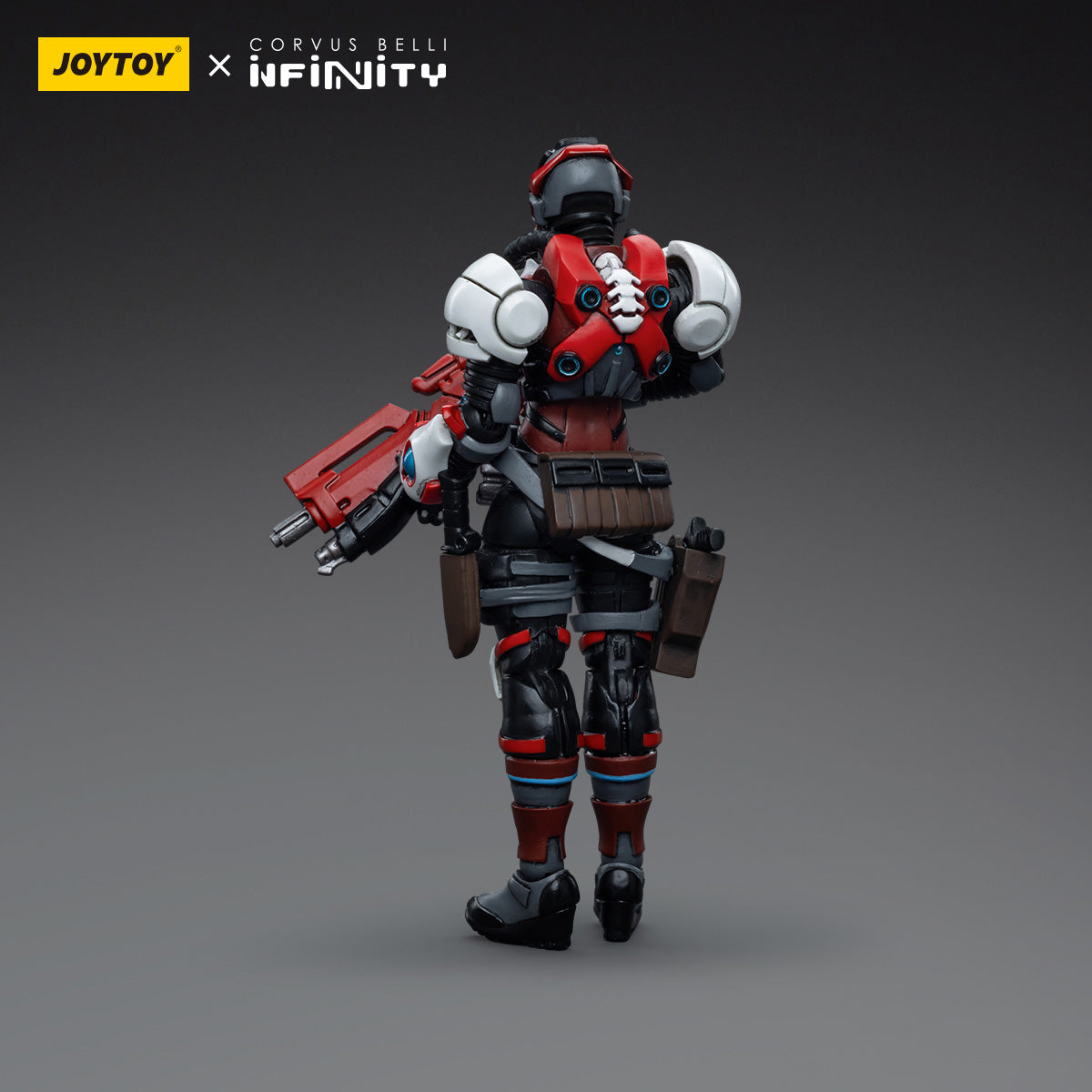 Back view of the Nomads Wildcats Polyvalent Tactical Unit (Female), showing off the tactical gear and combat-ready design of her exosuit.