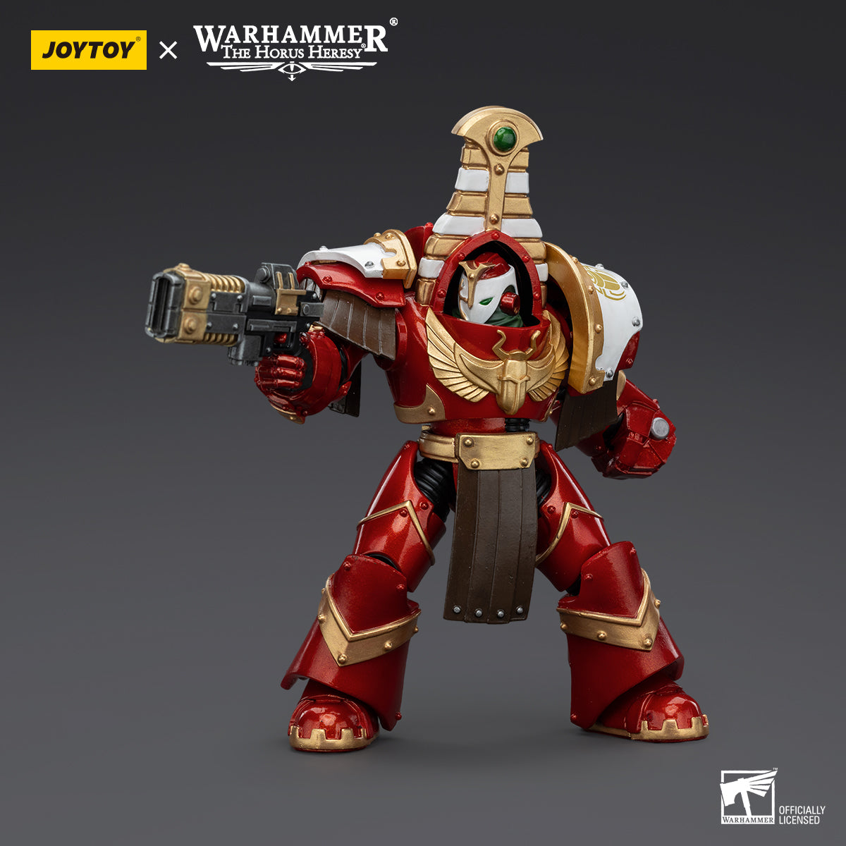 Thousand Sons Sekhmet Terminator Cabal Sekhmet with Volkite Charger and Power Fist in a combat pose. The figure stands ready, the Volkite Charger prepared for long-range fire and the Power Fist poised for close-quarter combat.