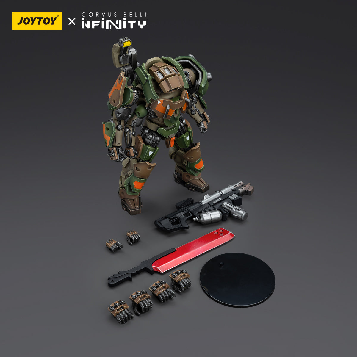 Package contents for Shakush - Light Armored Unit, including the figure, interchangeable weapons, armor parts, and accessories