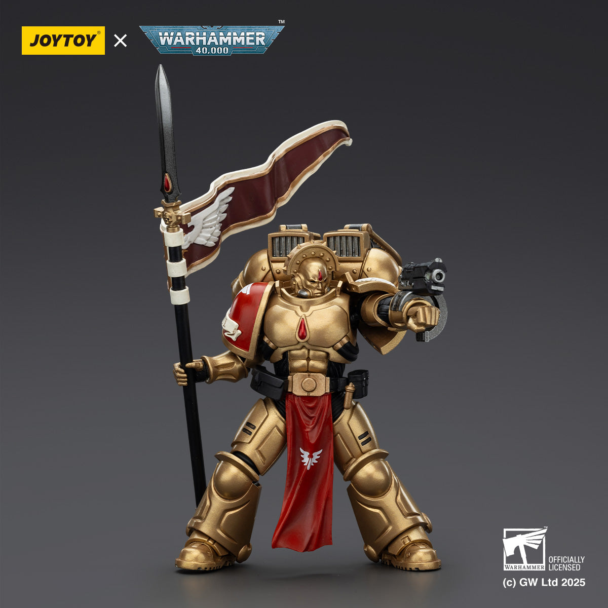 [groups:Sanguinary Guard 3 with Angelus Boltgun and Encarmine Spear]
