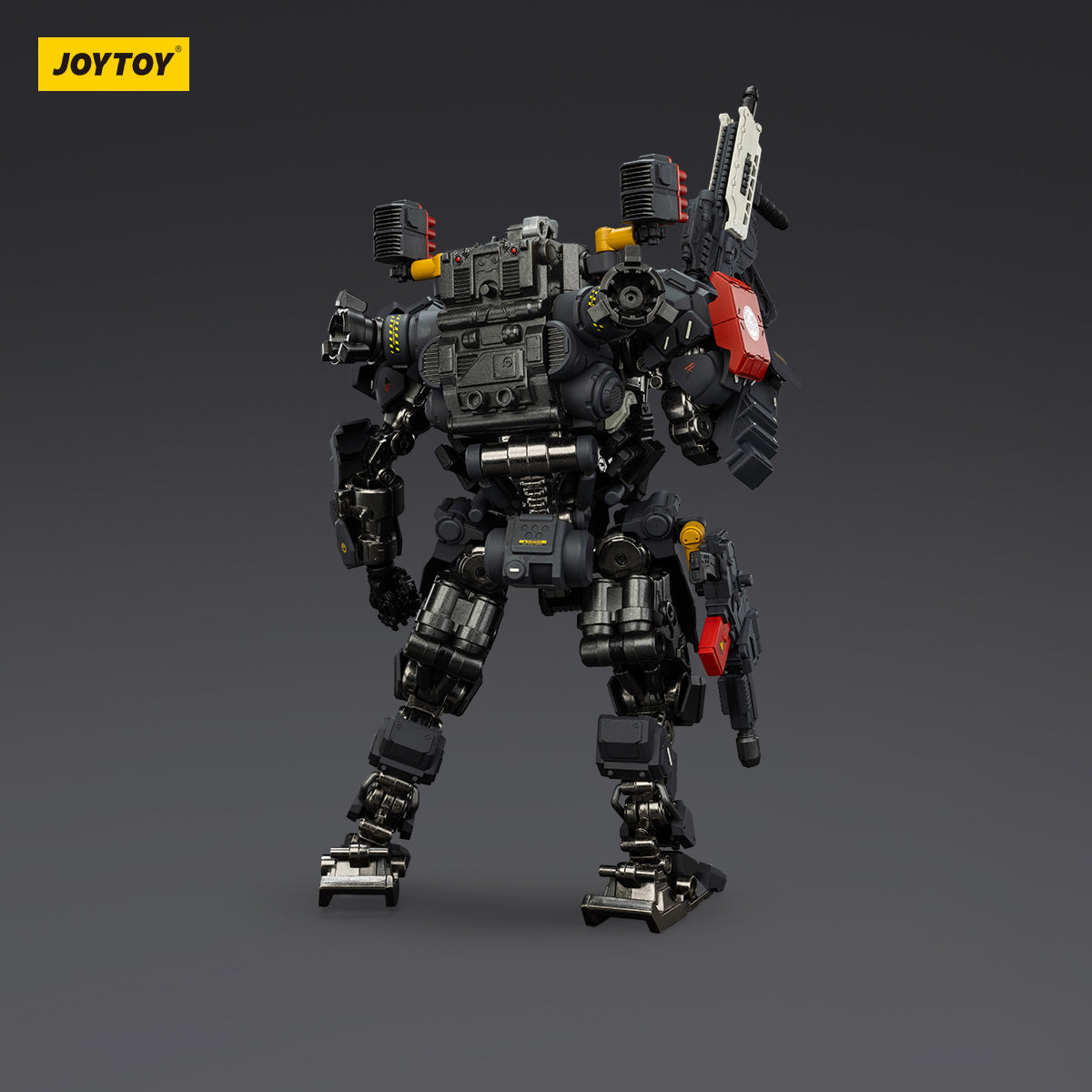 Tyrant-04 (City Combat Type) mecha, back view. The rear of the mecha displays its detailed armor plating, exhaust systems, and mechanical structure for urban combat readiness.