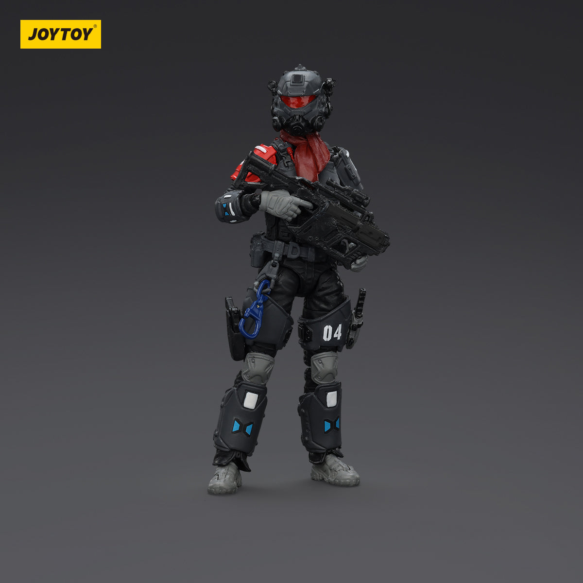 Pilot figure for the Tyrant-04 (City Combat Type), front view. The pilot is dressed in tactical armor, ready to command the mecha for combat in urban environments.