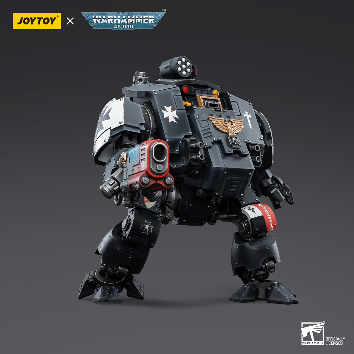 Black Templars Redemptor Dreadnought action figure right-side view