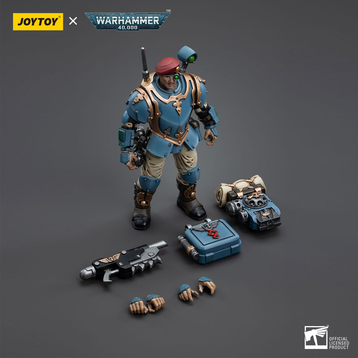 Package contents for the 55th Kappic Eagles Medic. The set includes a highly detailed figure of the medic, equipped with specialized medical gear, including a med-kit, trauma tools, and a combat weapon.
