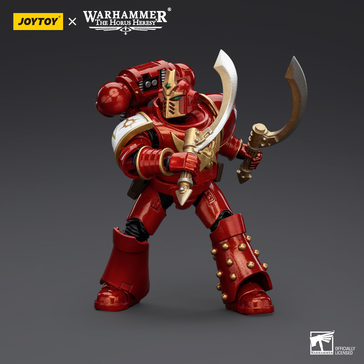 Thousand Sons Khenetai Occult Cabal Khenetai Blade in combat pose, holding the arcane blade high, ready to unleash a devastating attack with a focused and powerful strike.