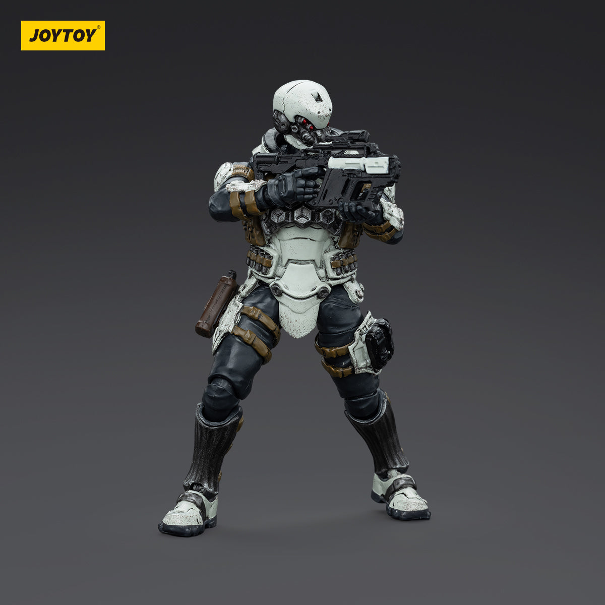 Side view of North 09 Mecha pilot figure. Shows side holster, armor detail, and communication gear.