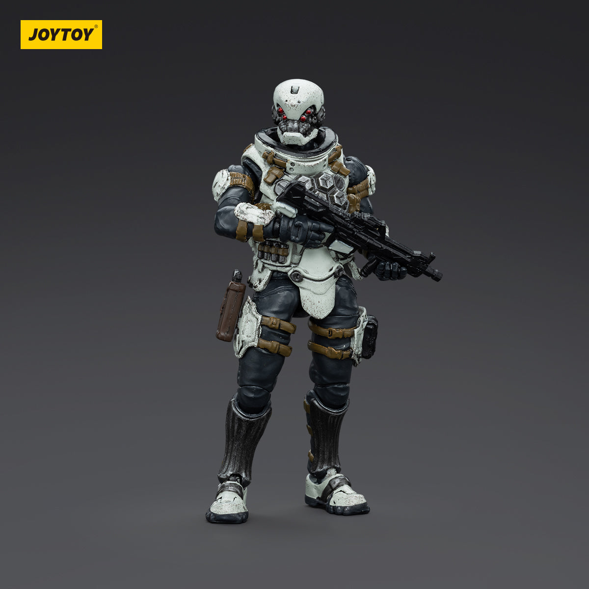 North 09 Strike Attack Mecha pilot figure, front view. Wearing reinforced tactical armor with high-tech helmet.