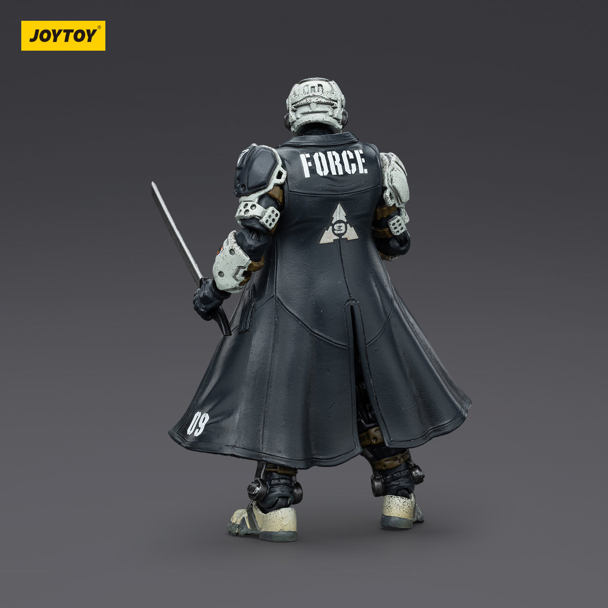 Rear view of Sorrow Expeditionary Forces - 09th Legion Assault Company - Striker. Displays back armor details, utility packs, and mobility joints.