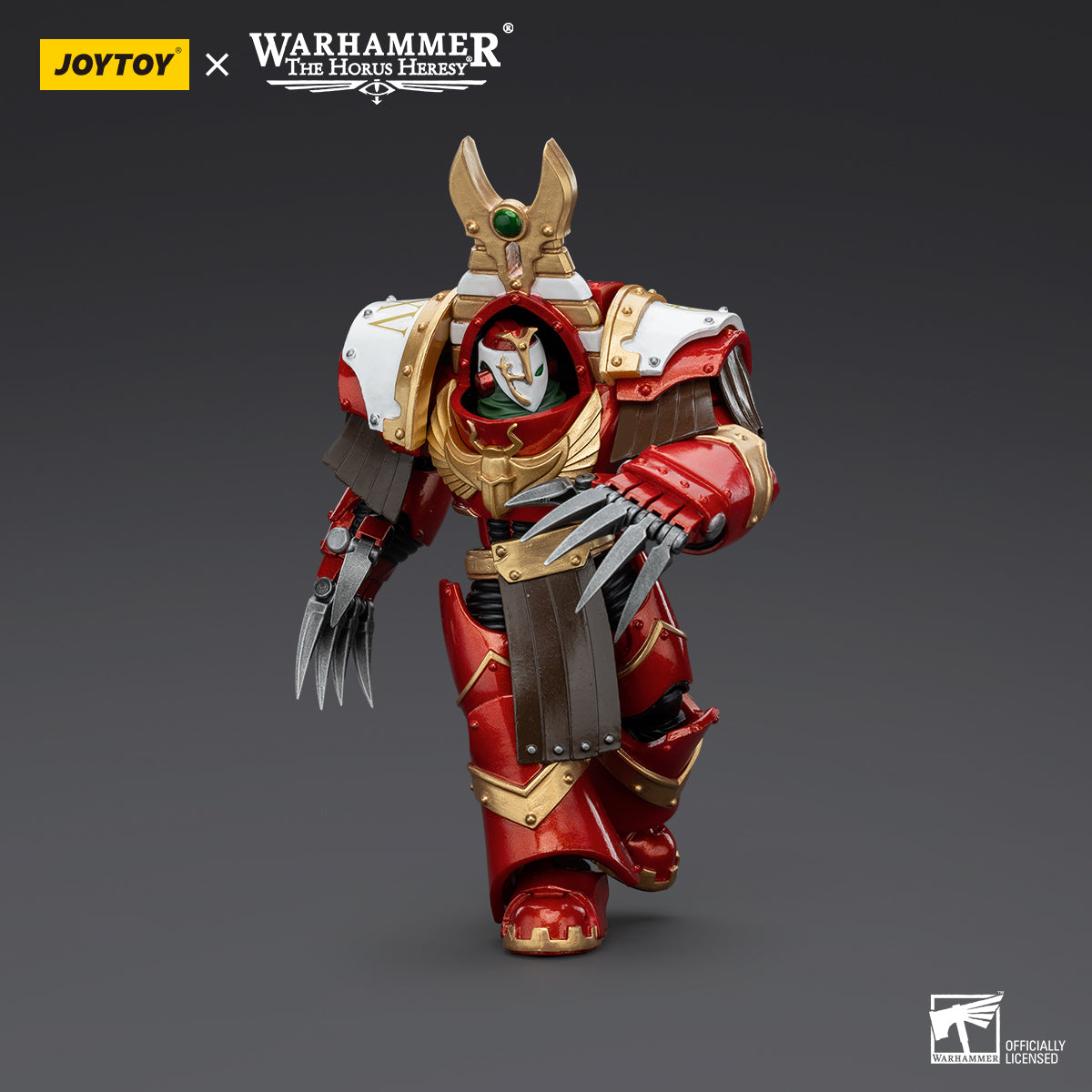 Thousand Sons Sekhmet Terminator Cabal Sekhmet with Lightning Claws in marching stance. The figure strides forward in Terminator armor, with the lightning claws extended and ready for close combat, exuding an aura of deadly precision and power.