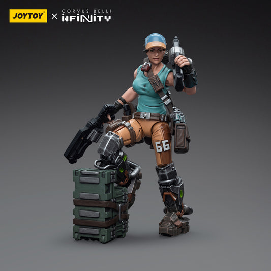 NA2 Monstruckers (Female), standing confidently with a fierce expression. The female warrior is equipped with a powerful suit of armor, designed for durability and enhanced strength.