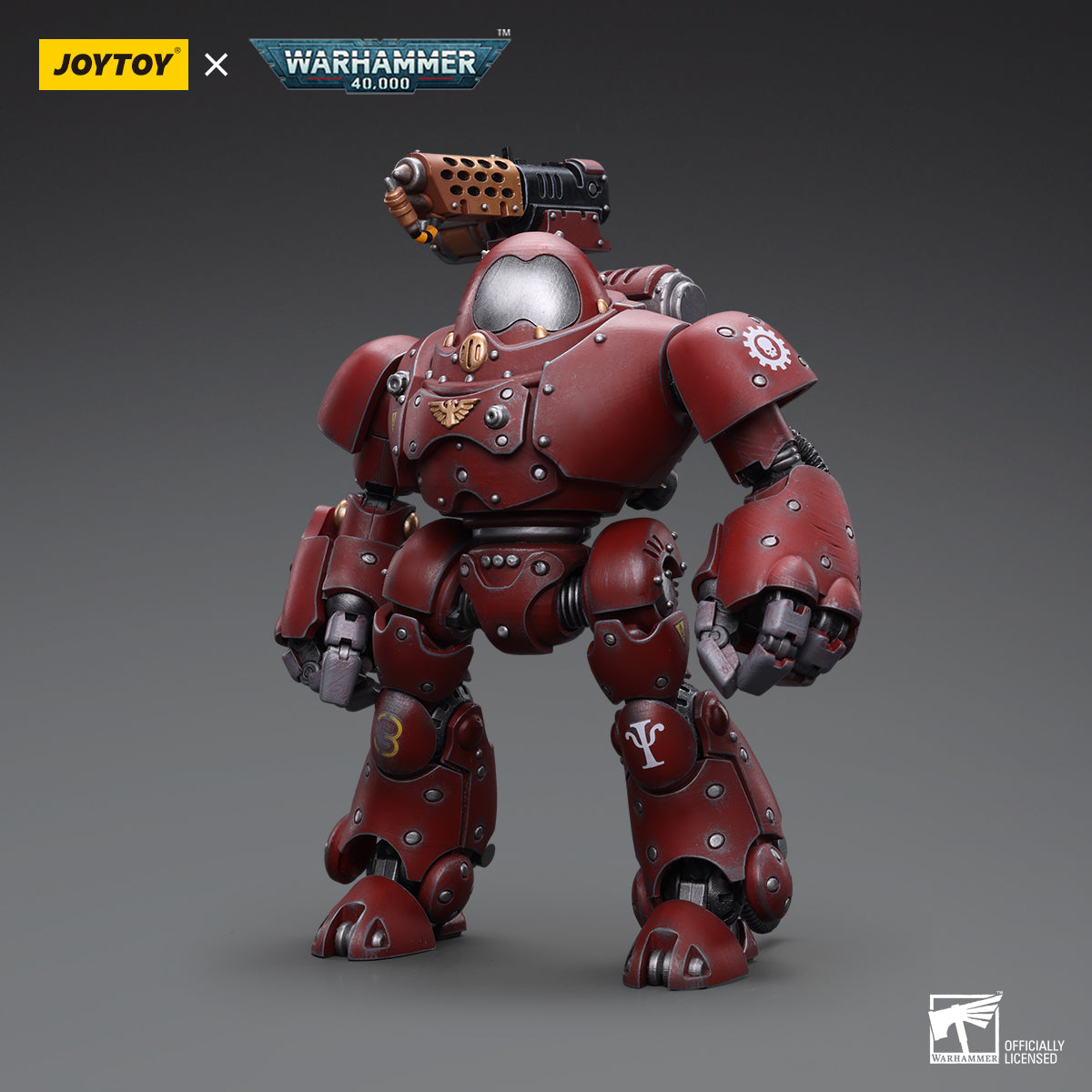 Side view of the Kastelan Robot with Incendine Combustors. The powerful flamethrower weapons are visible in profile