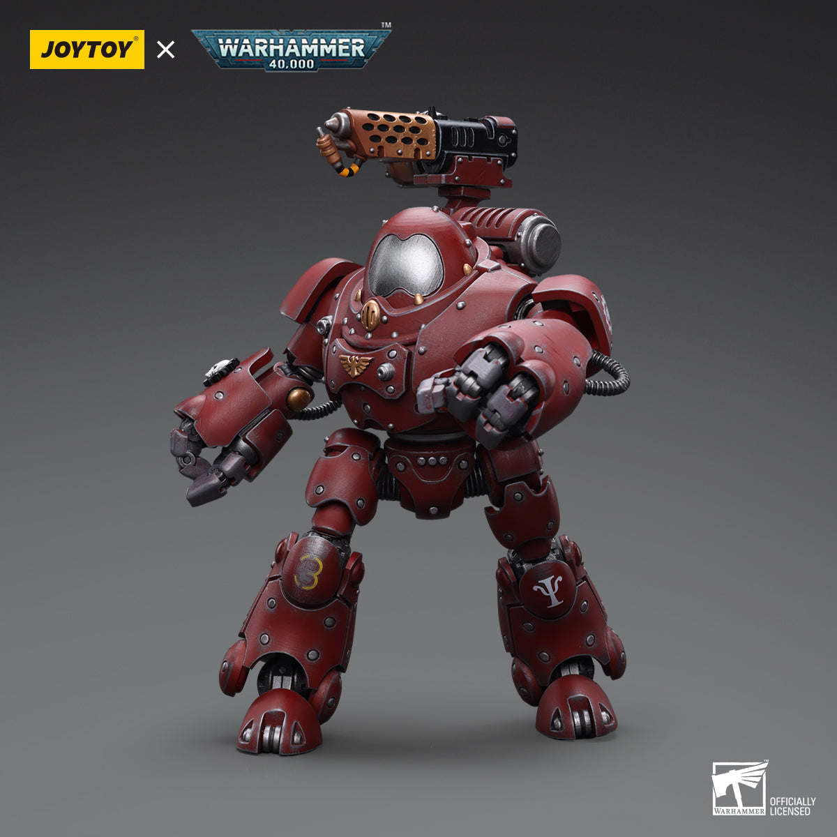 Kastelan Robot in a combat stance, arms extended forward with Incendine Combustors ready to unleash a wave of flame.
