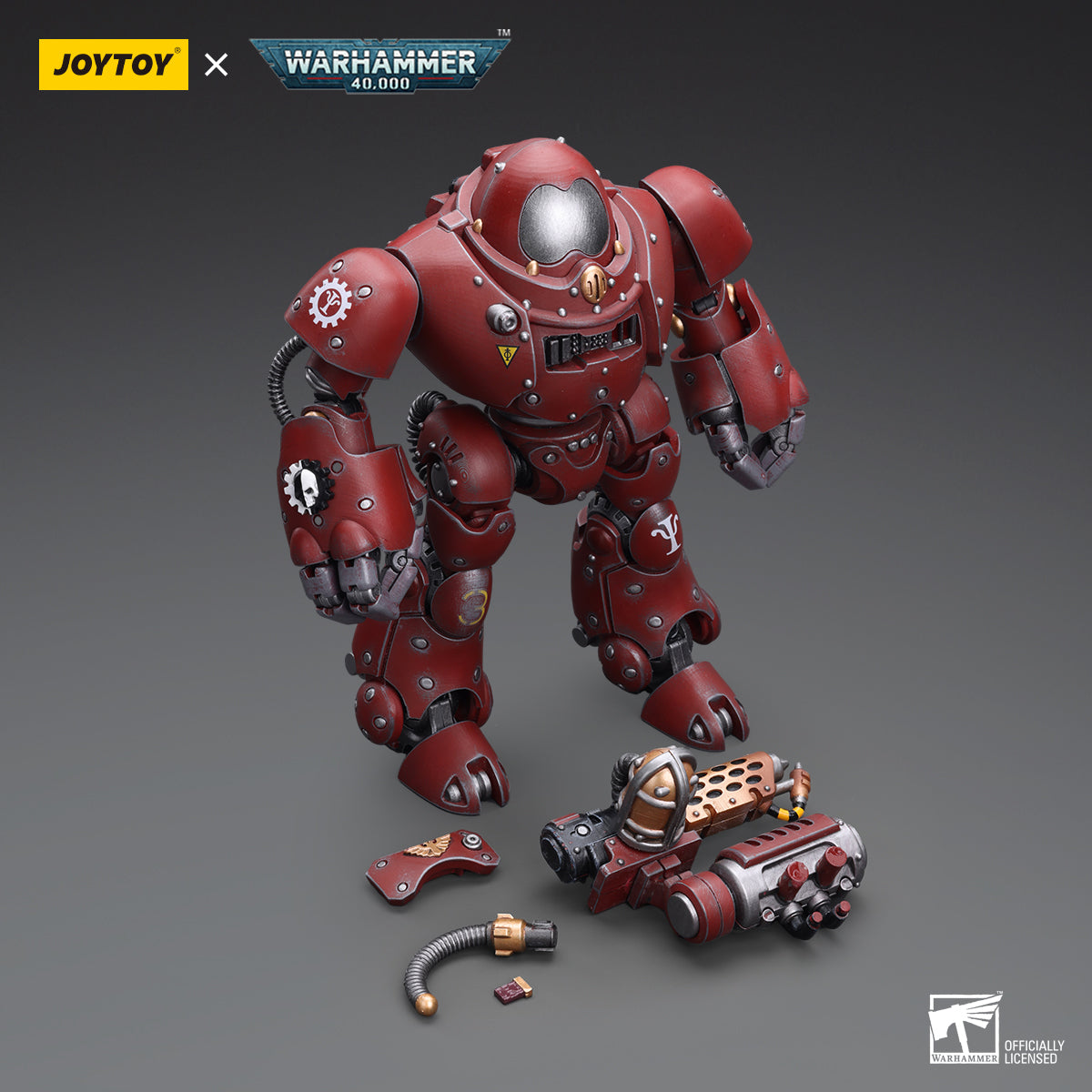 Package contents of the Kastelan Robot with Incendine Combustors. Includes one multi-part plastic Kastelan Robot model, featuring interchangeable weapon arms with flamethrowers