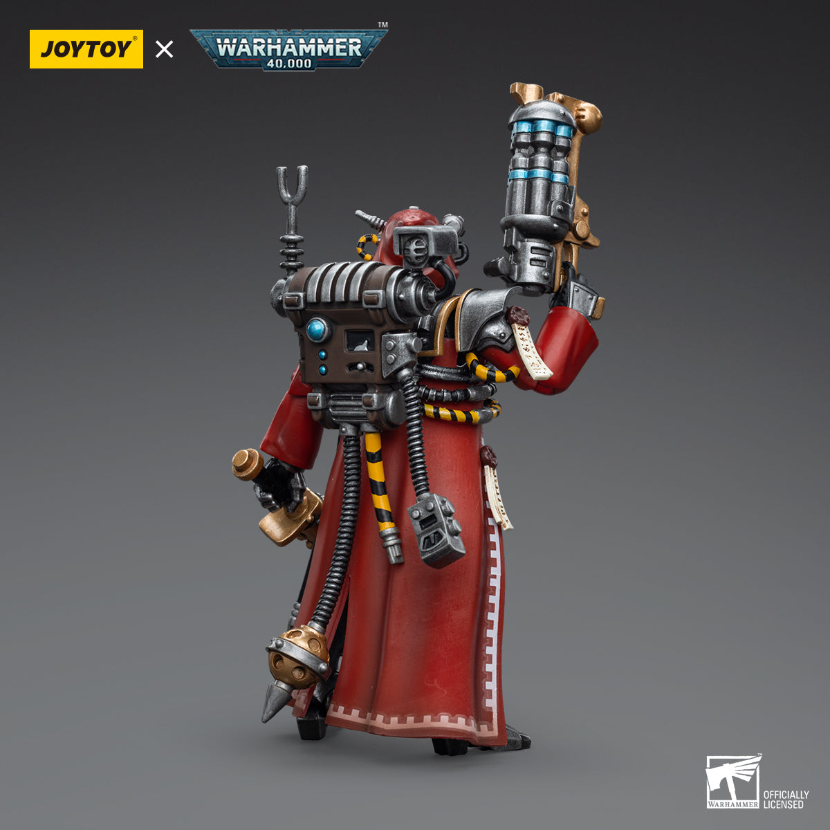 Back view of the Skitarii Ranger Alpha. The figure's armor is intricately designed with mechanical elements such as cables and exposed servos, typical of the Skitarii.