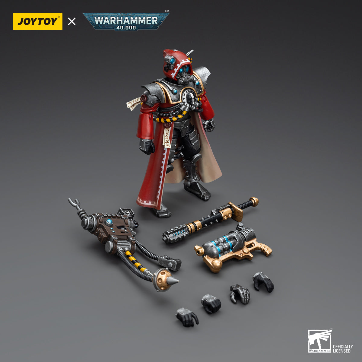 Package contents for the Skitarii Ranger Alpha. The set includes a highly detailed figure of the Skitarii Ranger Alpha, equipped with a Radium Carbine and various cybernetic enhancements.
