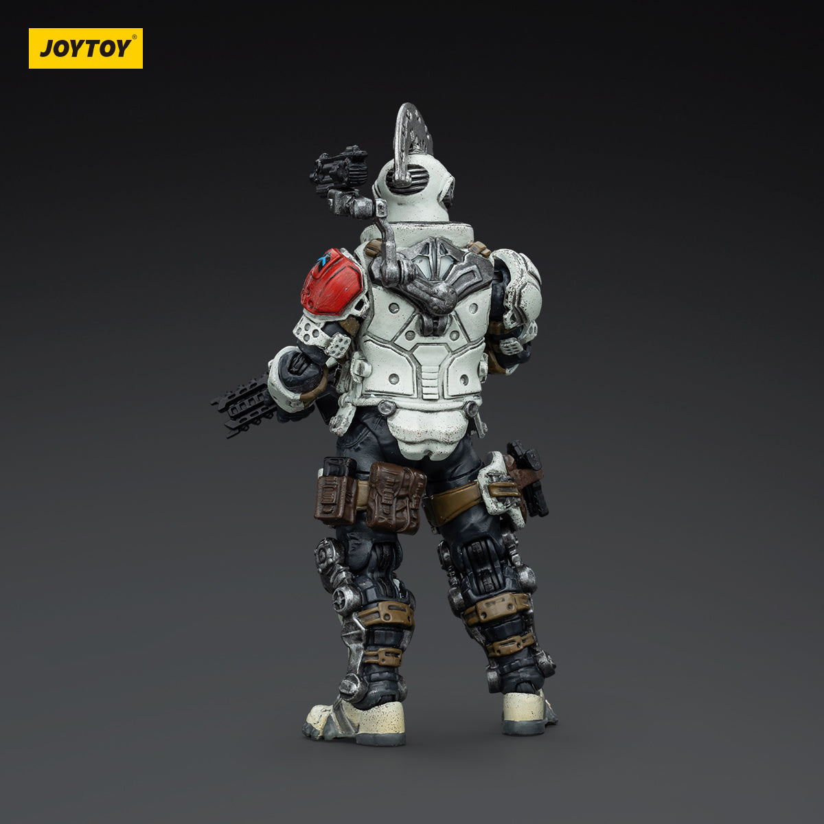 Back view of Sorrow Expeditionary Forces - 09th Legion Assault Company - Sergeant Major. Reveals cloak folds, back-mounted equipment, and armor detailing.