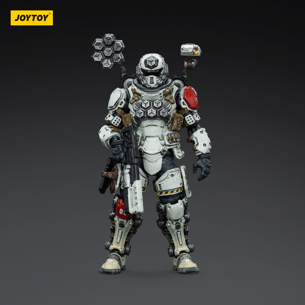 Sorrow Expeditionary Forces - 09th Legion Assault Company - Signaller action figure, front view. Equipped with comms unit and tactical armor.