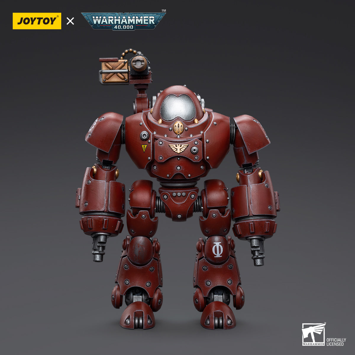 Kastelan Robot with Heavy Phosphor Blaster, front view. The towering, heavily armored robot is armed with a massive Heavy Phosphor Blaster, ready for battle.