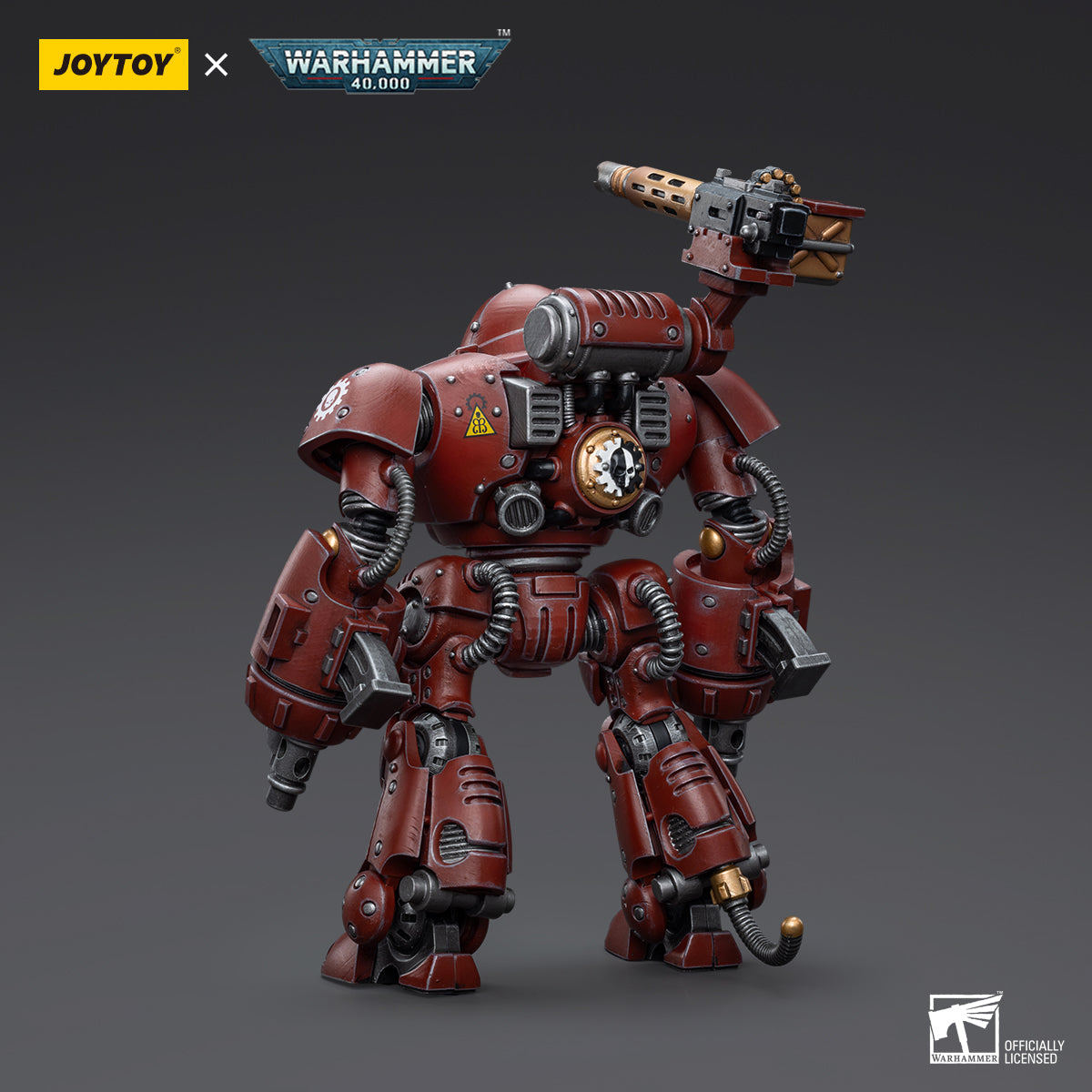 Back view of Kastelan Robot with Heavy Phosphor Blaster, highlighting the complex design of the servo-arms and power supply systems.