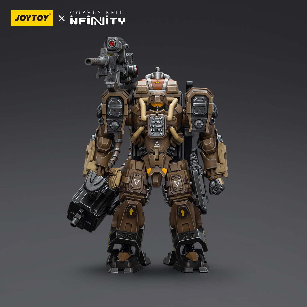 Ariadna Blackjacks - 10th Heavy Ranger Bat (T2 Sniper Rifle), front view. The mecha stands in a commanding position, showcasing the unit’s powerful long-range capabilities and imposing armored design.
