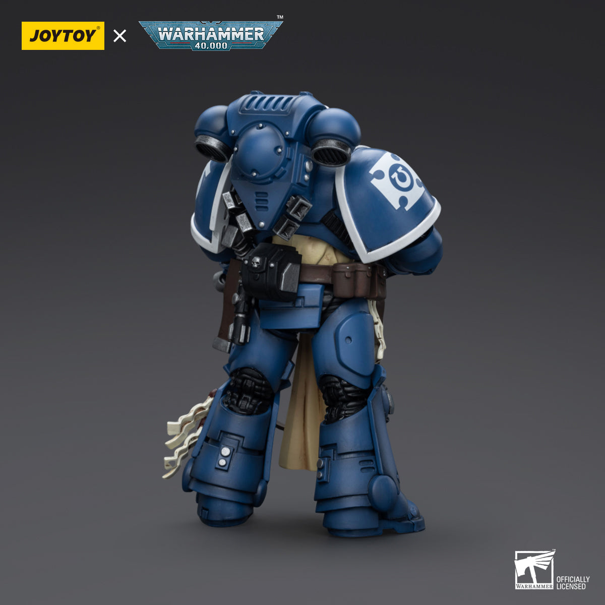 Back view of Ultramarines Sternguard Veteran with Auto Bolt Rifle action figure
